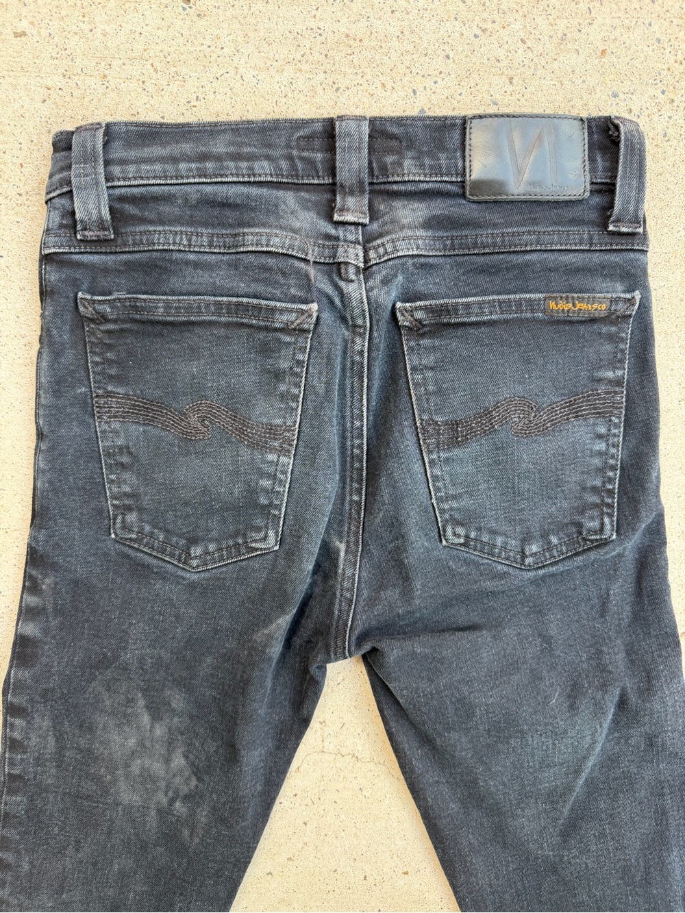 Nudie Jeans High Kai Skinny Black Organic Cotton W26 Hemmed Distressed - Picture 8 of 14